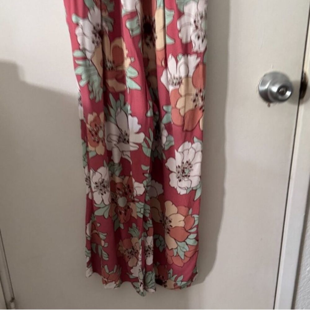 ARITZIA WILFRED Chianti Jumpsuit Wrm Sna Rd/Subtle Mint Floral Rose medium Pink - Picture 5 of 9